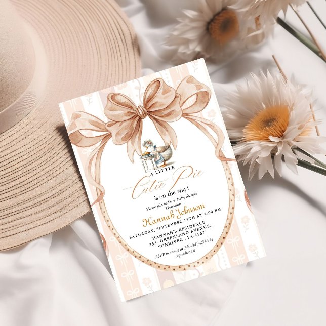 Boho lilla söta paj Thanksgiving Baby Shower Inbjudningar (Skapare uppladdad)
