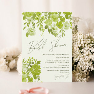 Boho lime-möhippan för färglöst blommigt inbjudningar