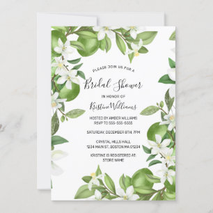 Boho Limes Watercolor Blommigt Möhippa Inbjudningar
