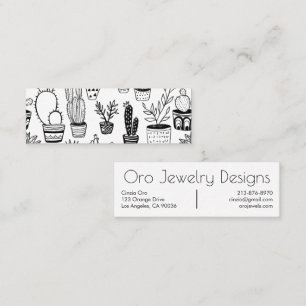 Boho Line Art Mönster Mini Visitkort