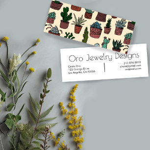 Boho Line Art Mönster Mini Visitkort