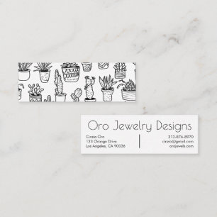 Boho Line Art Mönster Mini Visitkort