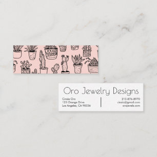 Boho Line Art Mönster Mini Visitkort