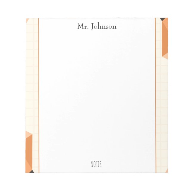 Boho Lines Frame Teacher Notepad Anteckningsblock (Framsida)