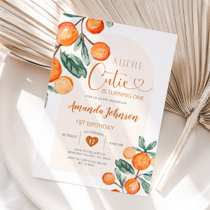 Boho Lite cutie blir en Orange på födelsedagen Inbjudningar