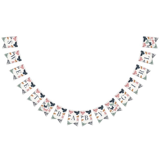 Boho Little Butterfly Baby Shower Decor Vimplar (Alla)