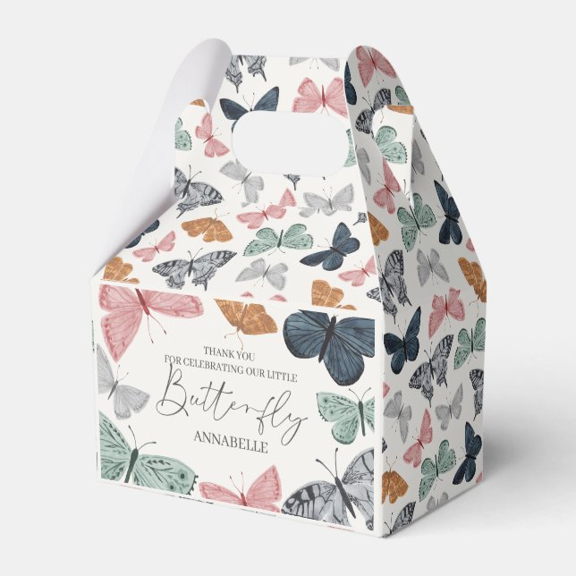 Boho Little Butterfly Baby Shower eller Födelsedag Presentaskar (Framsidan Sidan)