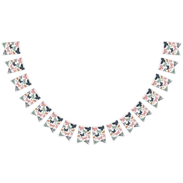 Boho Little Butterfly Födelsedag eller Shower Deko Vimplar (Alla)