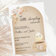 Boho Little Dumpling Baby Shower-inbjudan