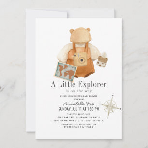 Boho Little Explorer Gender-neutralt Baby Shower i Inbjudningar