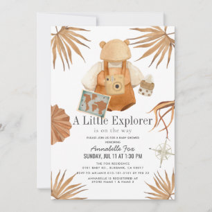Boho Little Explorer Gender-neutralt Baby Shower Inbjudningar