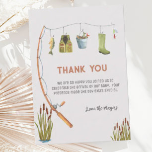 Boho Little Fisherman Baby Shower Tack för kortet Kort