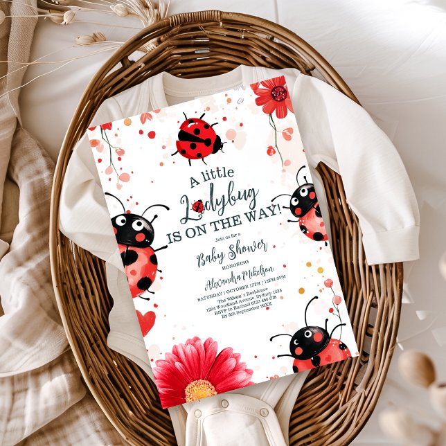 Boho Little Ladybug Baby Shower Inbjudningar (Skapare uppladdad)