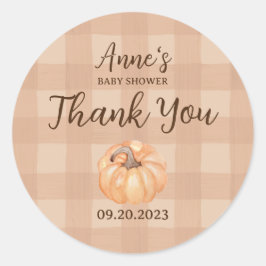 Boho Little Pumpkin Baby Shower Tack Runt Klistermärke