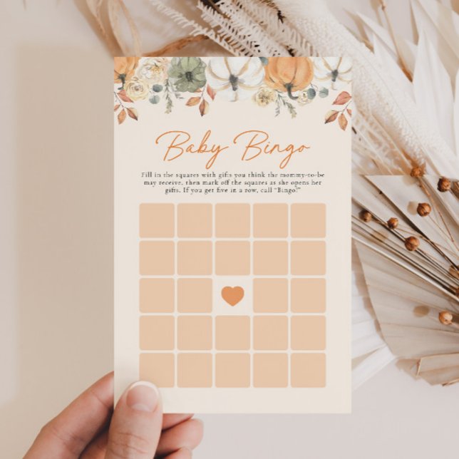 Boho Little Pumpkin Blommigt Baby Shower Bingo Gam (Skapare uppladdad)
