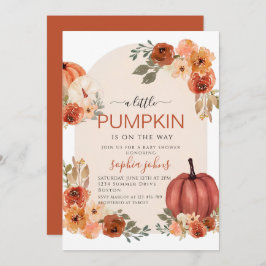 Boho Little Pumpkin fall Baby Shower Inbjudningar