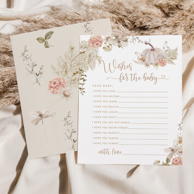 Boho Little pumpkin önskemål för baby-kort (Skapare uppladdad)
