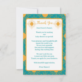 Boho Little Ray of Sol Turcos Baby Shower Tack Kort