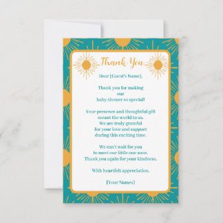 Boho Little Ray of Sol Turcos Baby Shower Tack Kort