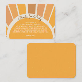 Boho Little ray of Sunshine Baby Shower Books Tilläggskort