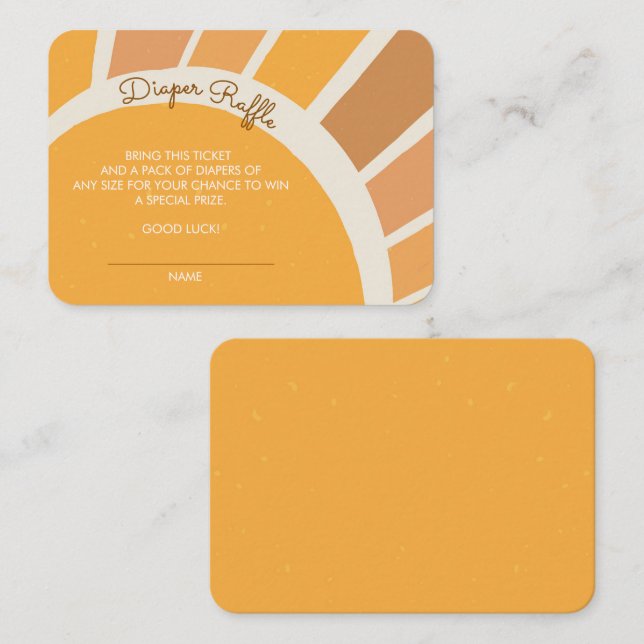 Boho Little ray of Sunshine Baby Shower Diaper Tilläggskort (Fram/baksida)