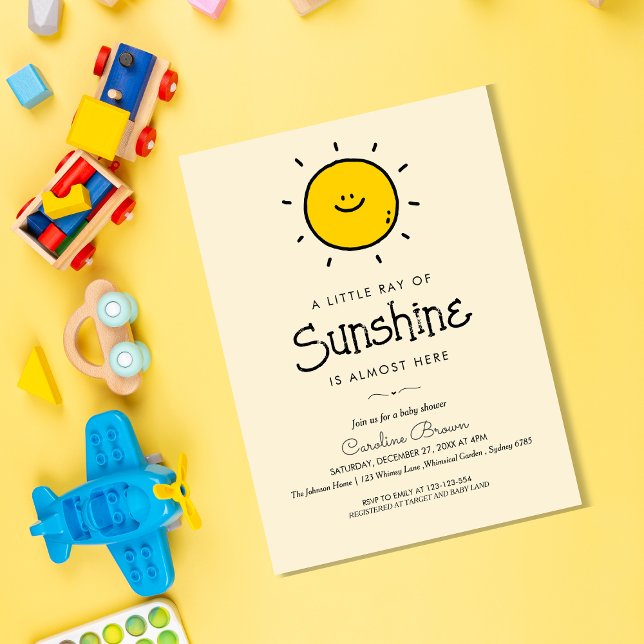 Boho Little ray of Sunshine Baby Shower-inbjudan Inbjudningar (Skapare uppladdad)
