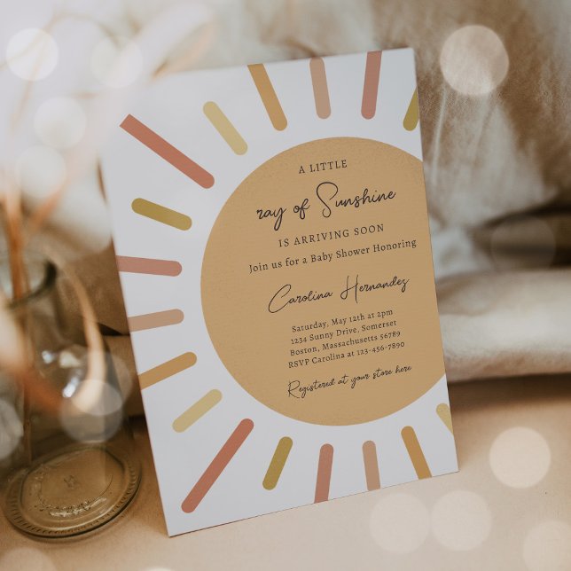 Boho Little Ray of Sunshine Baby Shower Inbjudningar (Skapare uppladdad)
