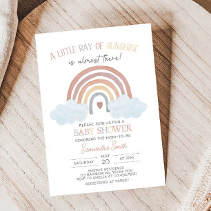 Boho Little Ray of Sunshine Baby Shower Inbjudningar