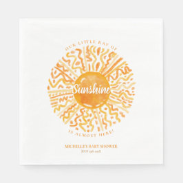 Boho Little Ray of Sunshine Orange Watercolor Sol Pappersservett