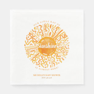 Boho Little Ray of Sunshine Orange Watercolor Sol Pappersservett