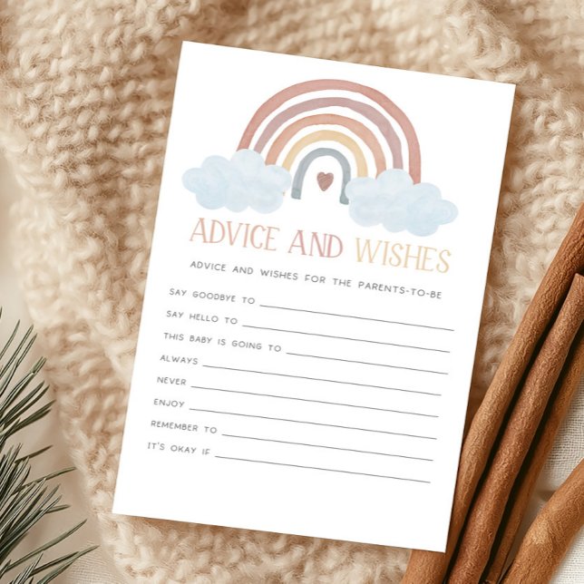 Boho Little Ray of Sunshine Råd och Önskningar Spe (Boho Rainbow Baby Shower Advice and Wishes Game)
