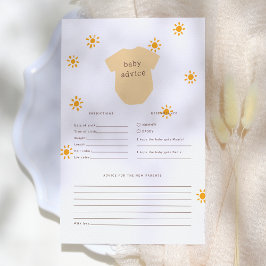 Boho Little Sunshine Baby Predence & Advice Game