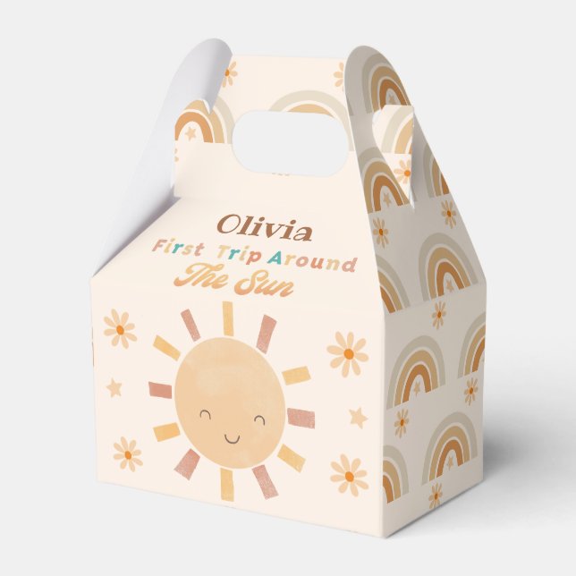 Boho Little Sunshine Baby Shower Favbox Presentaskar (Framsidan Sidan)