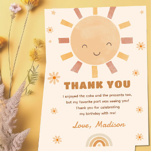 Boho Little Sunshine Birthday - tackkort Tack Kort