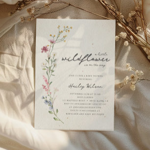 Boho Little WildblomBaby Shower Inbjudningar