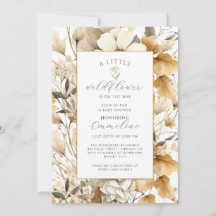 Boho Little WildblomGirl Baby Shower-inbjudan Inbjudningar