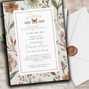 Boho Little WildblomGirl Baby Shower-inbjudan Inbjudningar