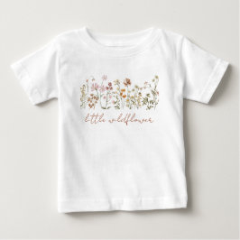 Boho Little Wildblomma 1st Birthday Baby T Shirt
