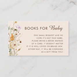 Boho Little Wildblomma Bokar for Baby Shower Card Tilläggskort