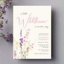 Boho Little Wildblommor Watercolor Baby Shower