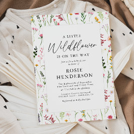 Boho Little Wildflower Baby Shower Inbjudningar