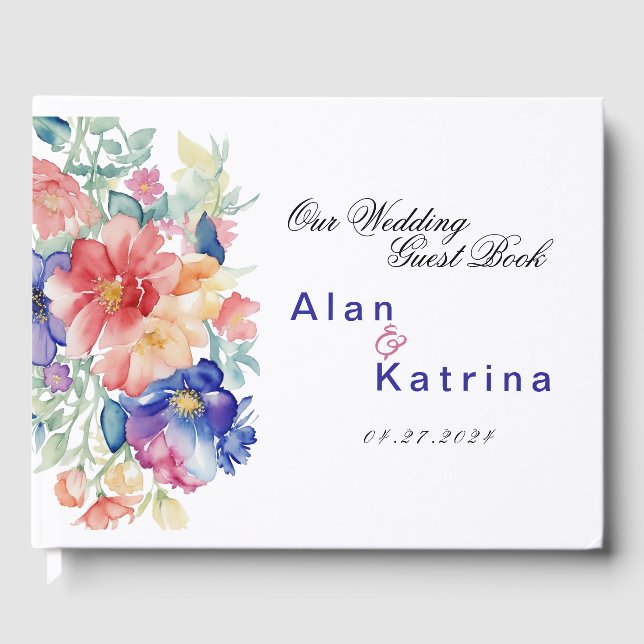 Boho Livliga Blommor Gästbok (Framsida)