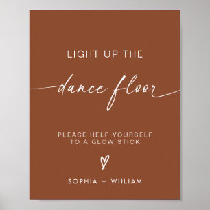 Boho Ljusade upp Dance Golv Glödstilstecken Poster