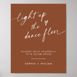 Boho Ljusade upp Dance Golv Glödstilstecken Poster
