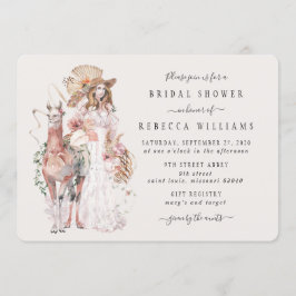 Boho Llama Bride Möhippa Inbjudningar