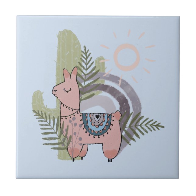 Boho Llama Kakelplatta (Framsidan)
