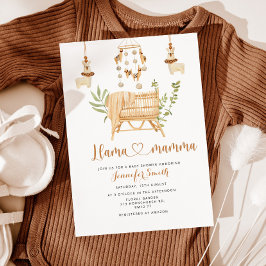 Boho Llama mammamamnesti mobil babydusch Inbjudningar