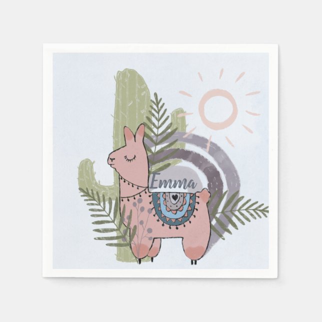 Boho Llama Pappersservett (Framsidan)