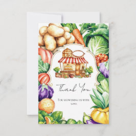 Boho Locally Grown Farmers Market Baby Shower Tack Kort
