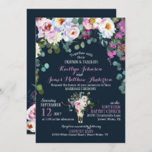 Boho Longhorn Cow Skull Blommigt bröllopsinbjudan